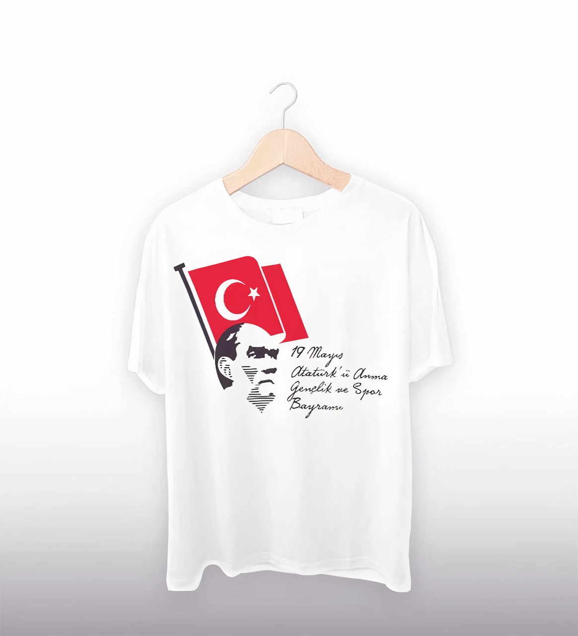19 Mayıs 20/1 Baskılı T-shirt - Beyaz -