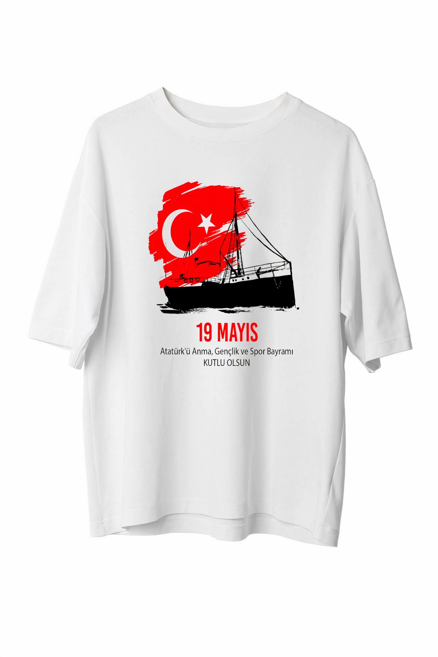 19 Mayıs 20/1 Baskılı T-shirt - Beyaz -