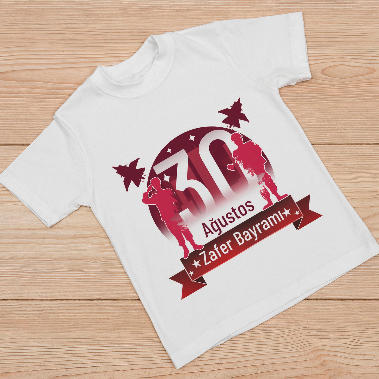 30 Ağustos Baskılı T-shirt - Beyaz -