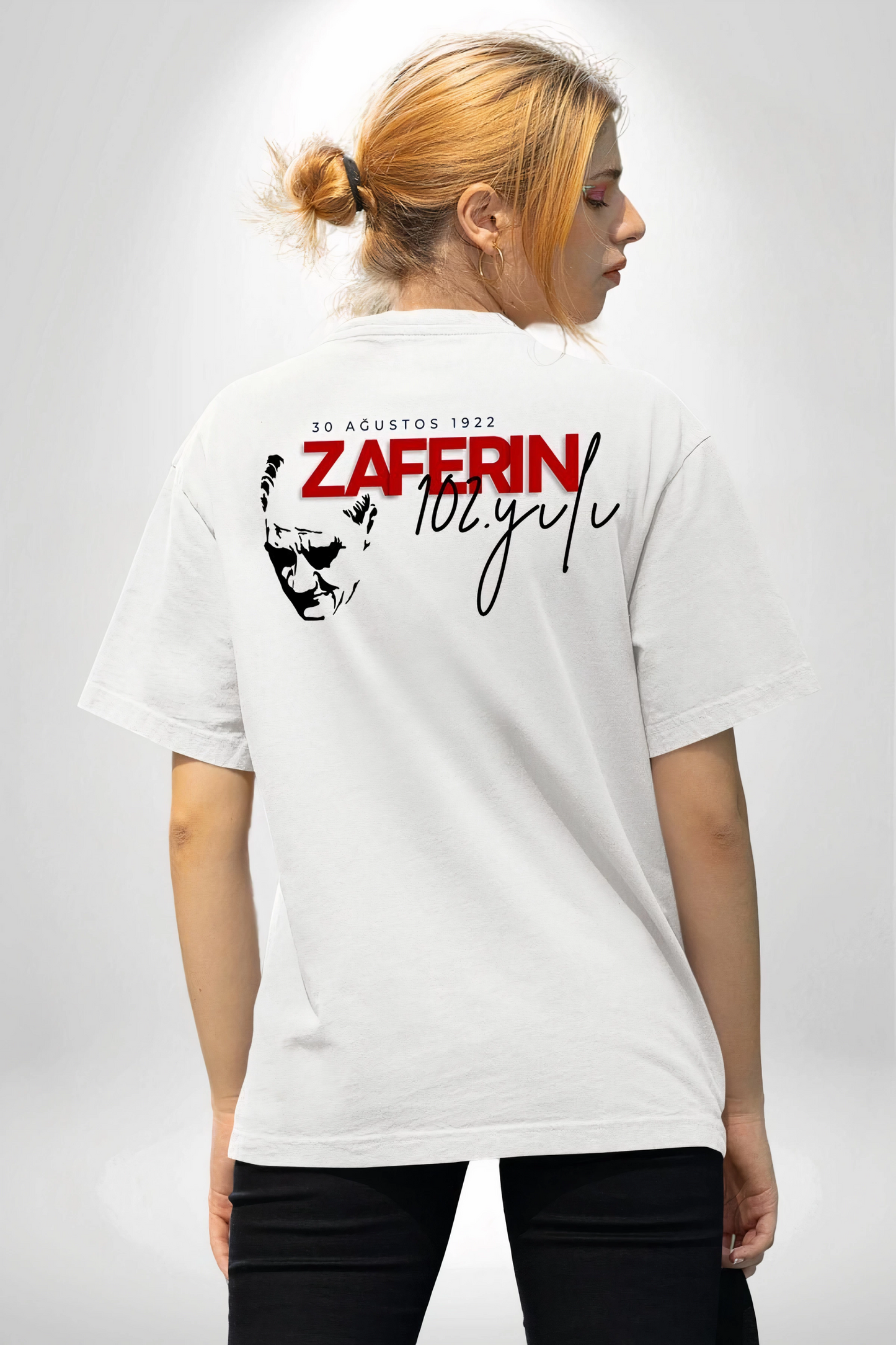 30 Ağustos Baskılı T-shirt - Beyaz -