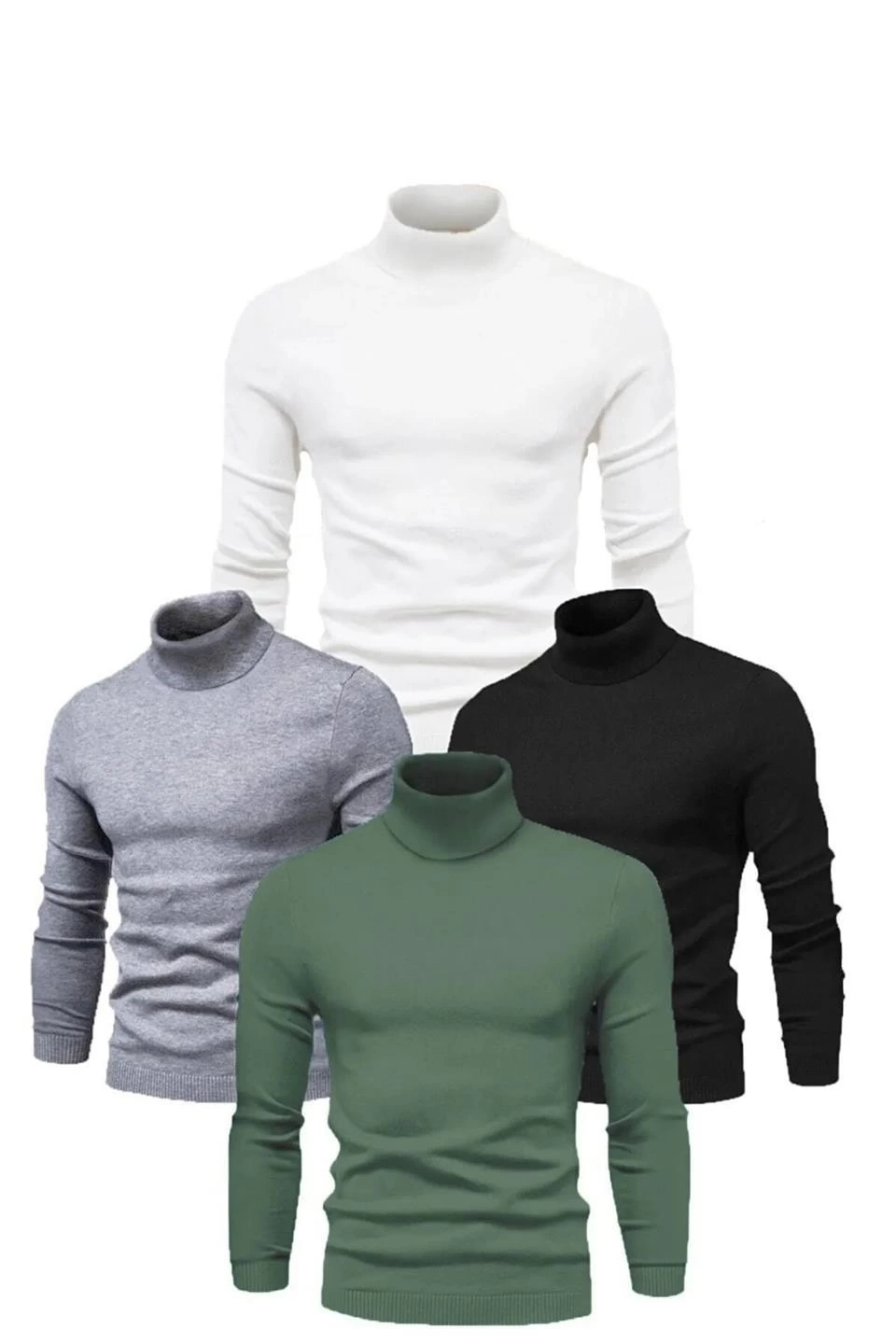 4 Adet Kaşkorse Boğazlı Full Likralı Fitilli Body Kazak