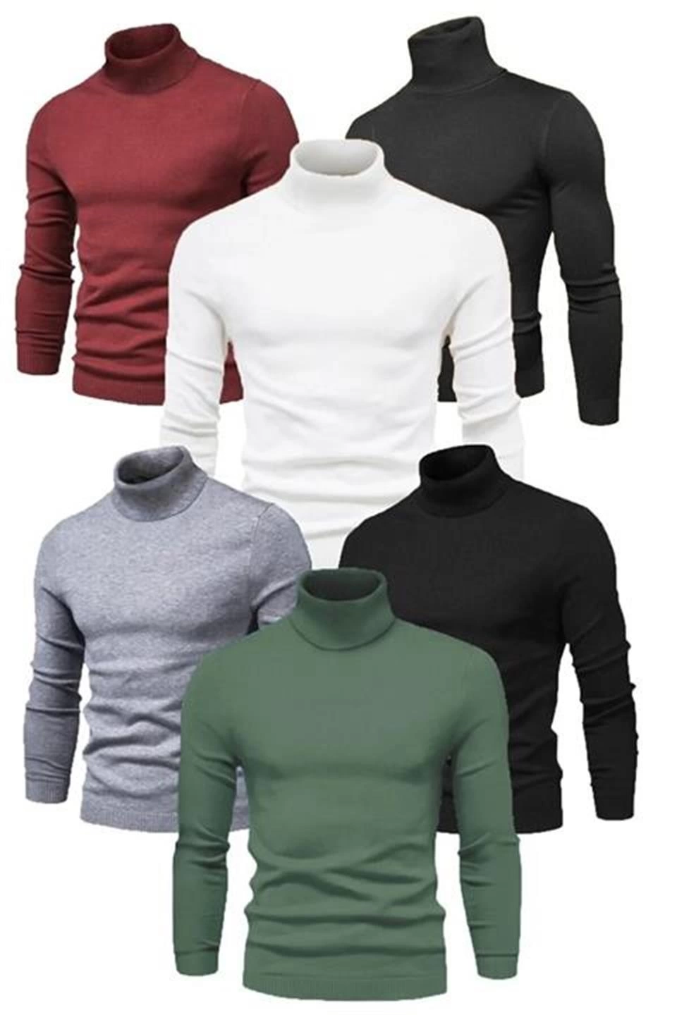 6 Adet Kaşkorse Boğazlı Full Likralı Fitilli Body Kazak