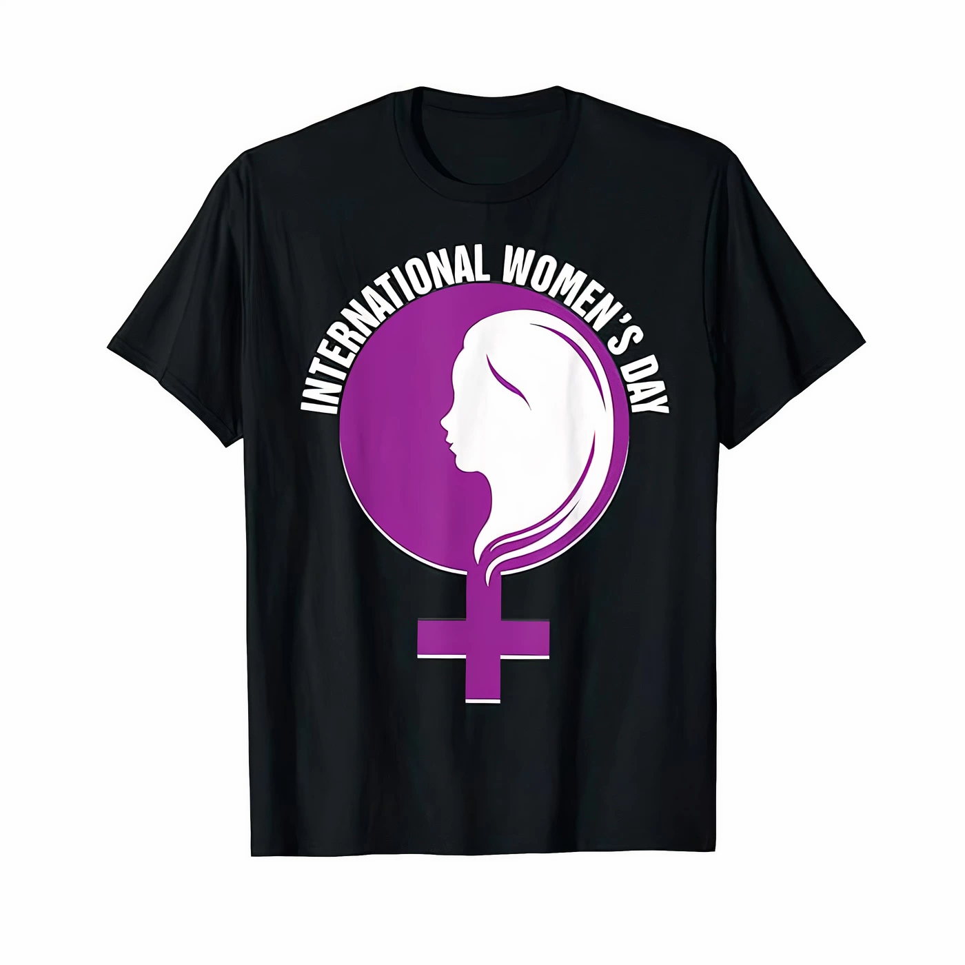 8 Mart Dünya lar Günü İçin Özel Baskılı T-shirt - Siyah -