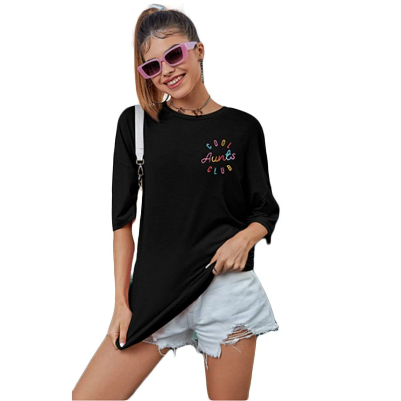Baskılı T-shirt - Siyah -
