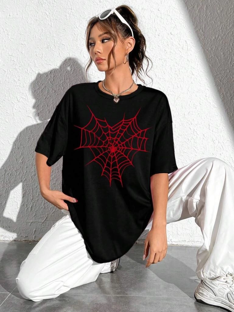 Baskılı T-shirt - Siyah -
