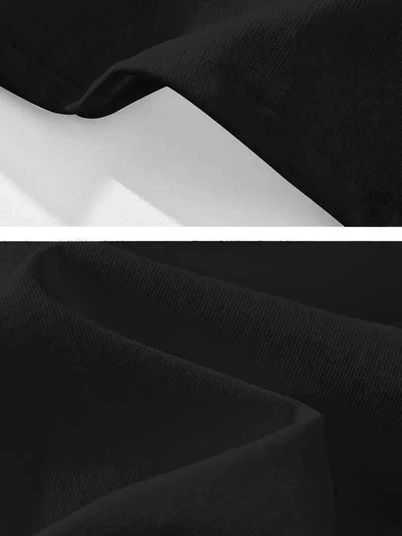 20/1 Penye Compack Gözlüklü Ayı Baskılı Oversize Bisiklet Yaka T-shirt - Siyah -