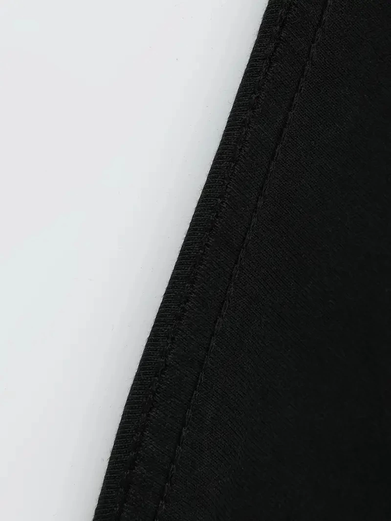 Büyük Beden "Whatever" Baskılı Tişört, Oversize- Siyah -