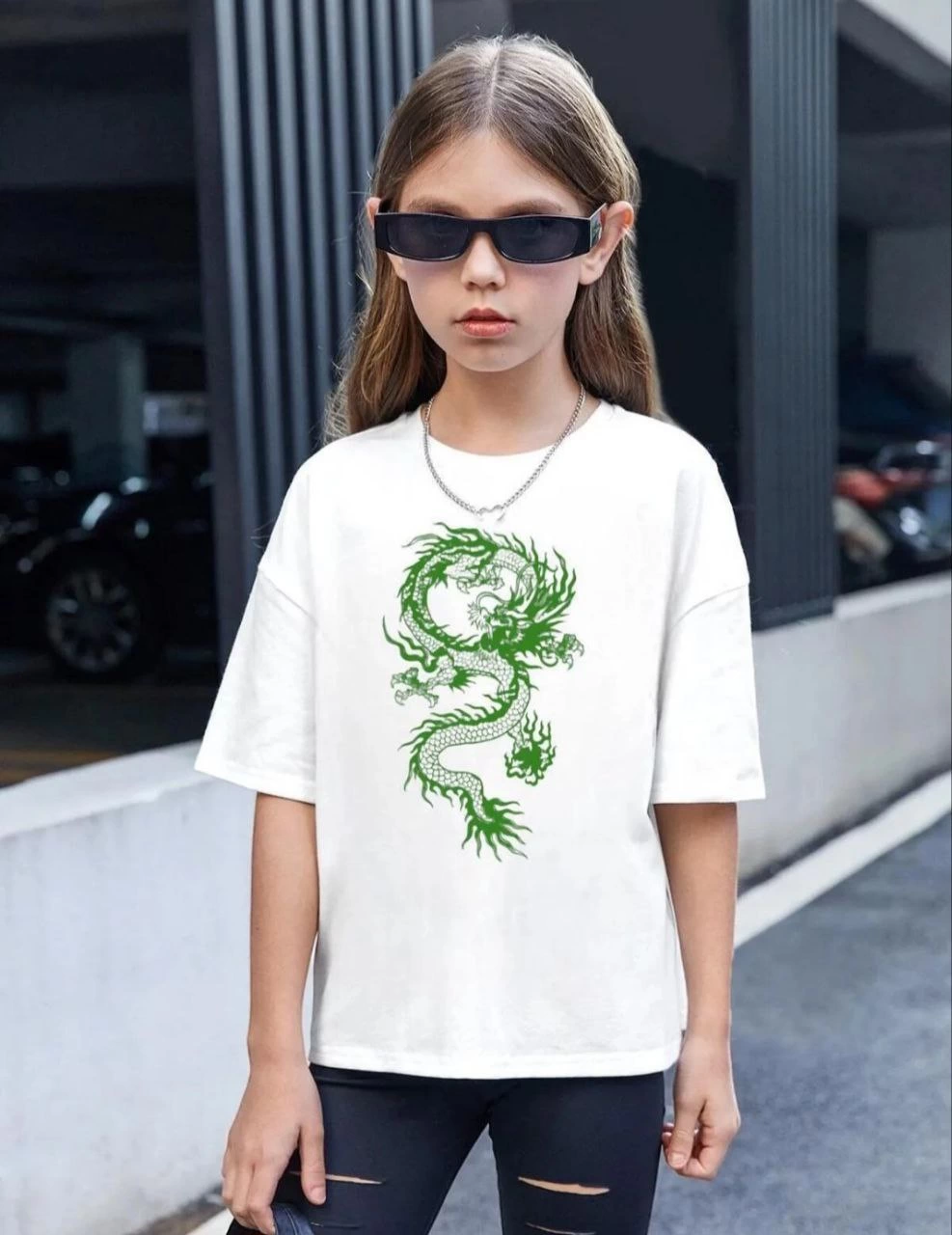 Çocuk Baskılı T-Shirt - Beyaz
