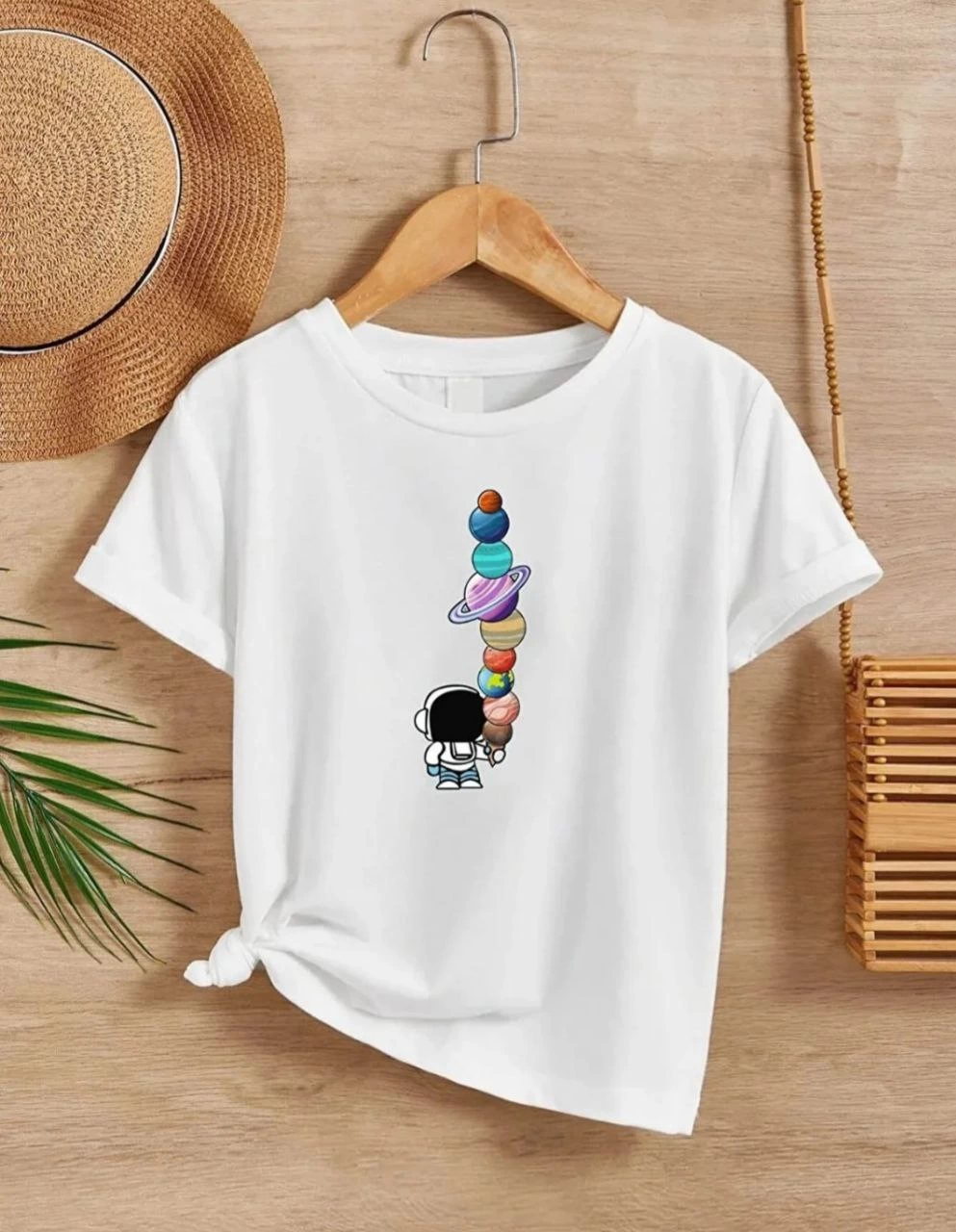 Çocuk Baskılı T-Shirt - Beyaz