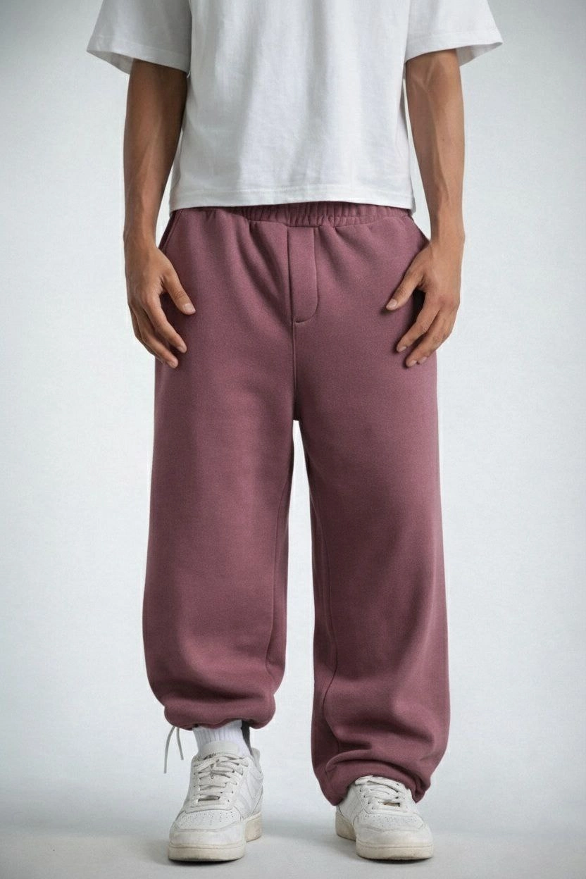Baggy Alt Eşofman - Gül Kurusu