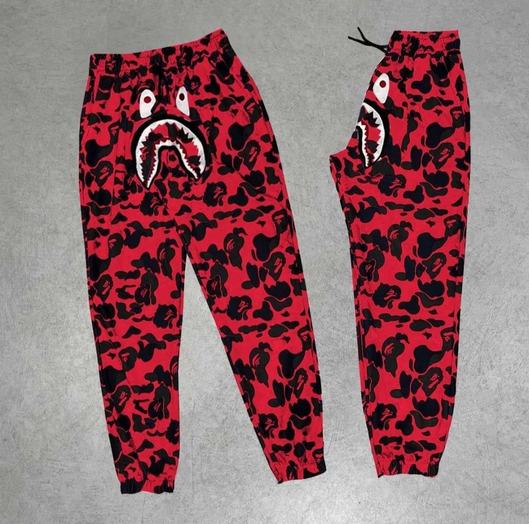 Pubg Bape x Shark Eşofman Altı - Kırmızı -