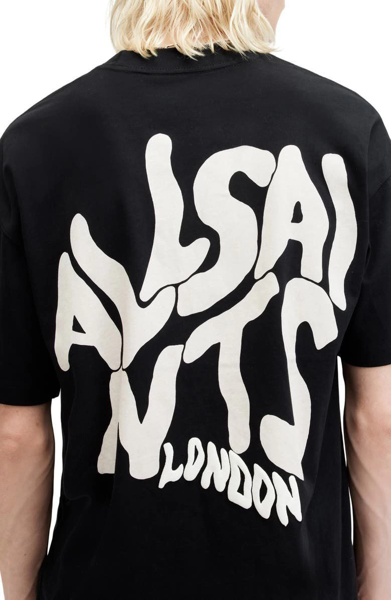 Baskılı Oversize T-shirt - Siyah -