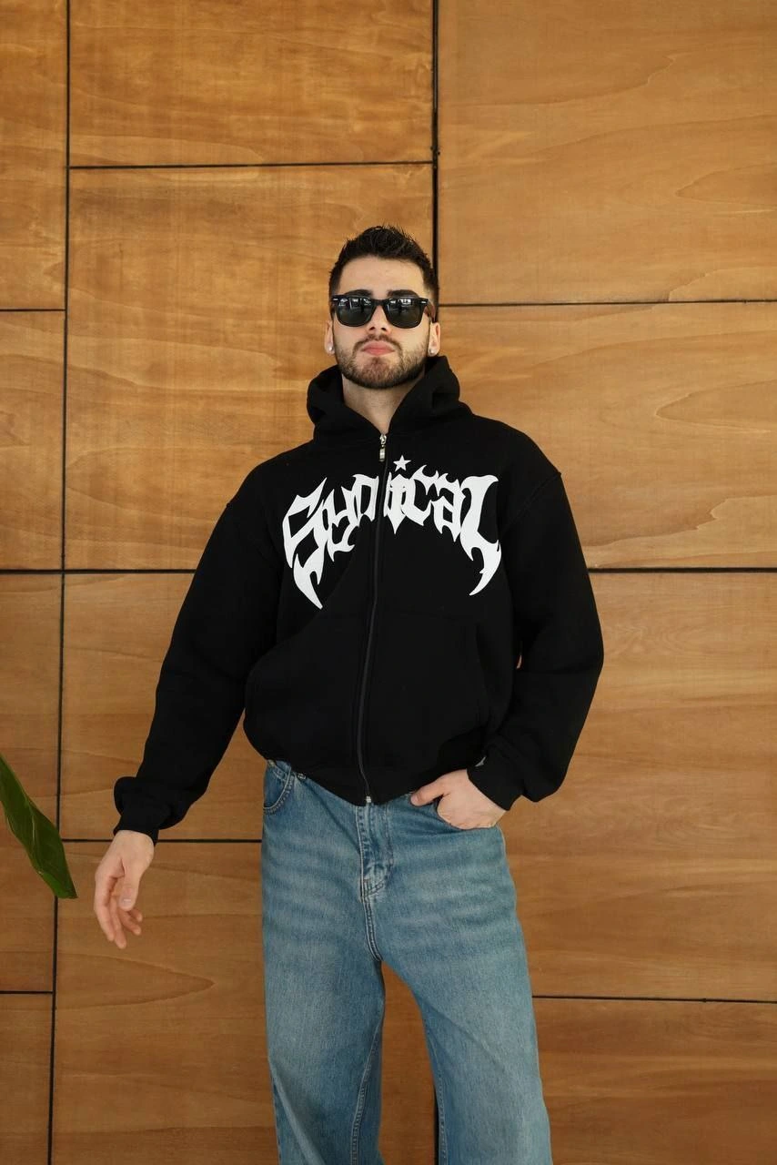 - Kapüşonlu Sweatshirt Hoodie Siyah