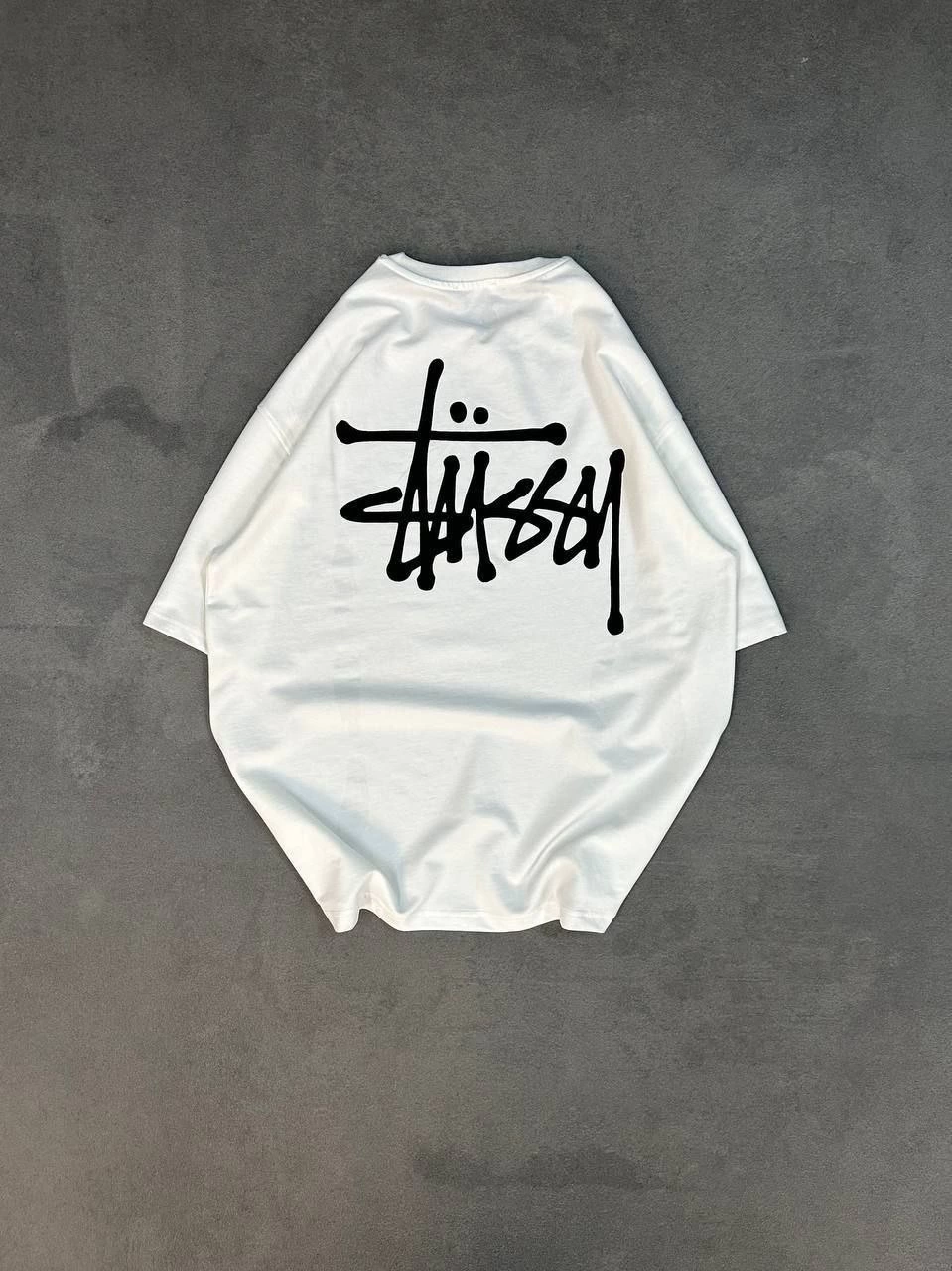 Bisiklet Yaka Baskılı Oversize T-Shirt - Beyaz -