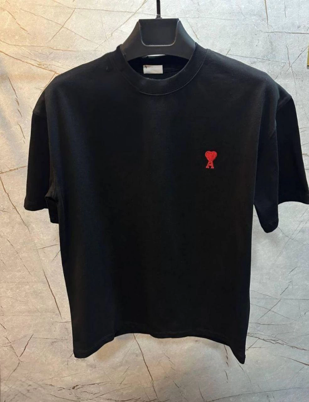 Bisiklet Yaka Baskılı Oversize T-Shirt - Siyah -