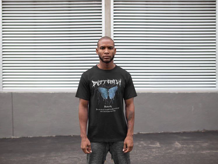 Bisiklet Yaka Baskılı Oversize T-Shirt - Siyah -