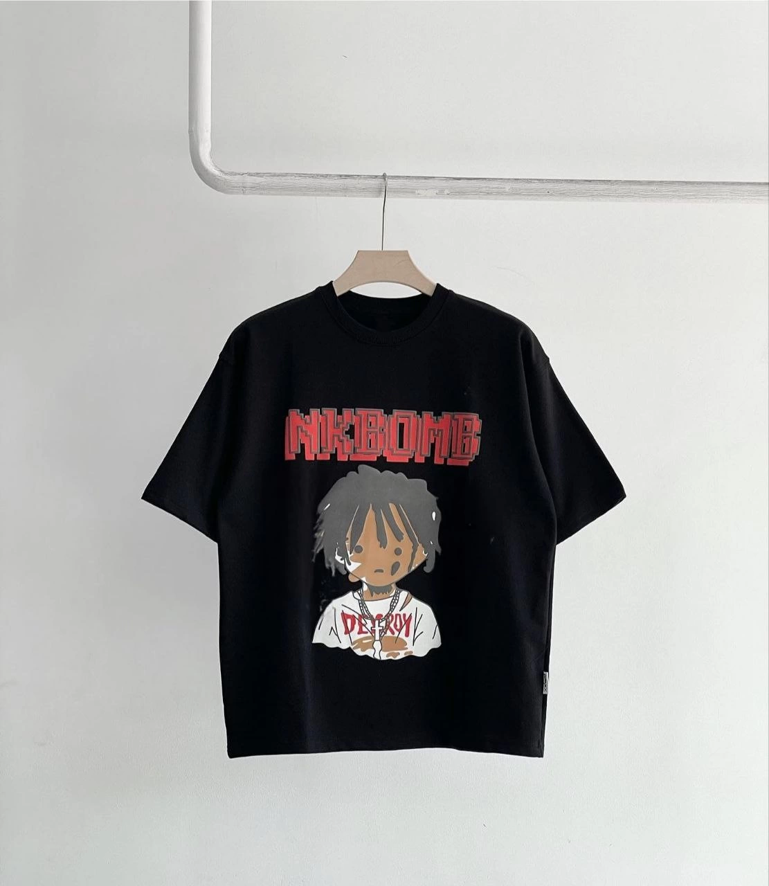 Baskılı T-Shirt - Siyah -
