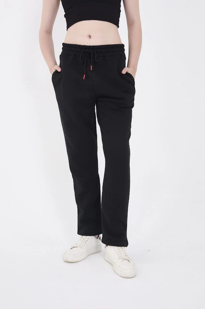 Üç İplik Basic Eşofman Pantolon - Siyah