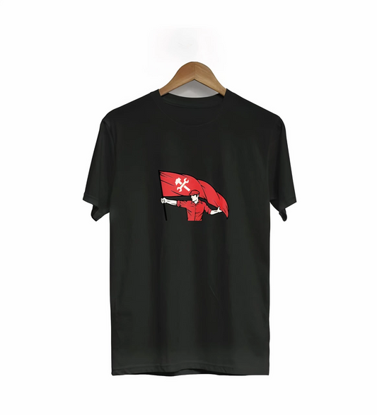 1 Mayıs Emekçilerimiz İçin Özel Tasarım  raklı Emekçi Baskılı T-shirt - Siyah -