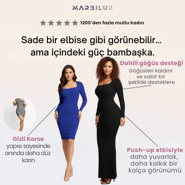 Üçlü Destekli Toparlayıcı Elbise