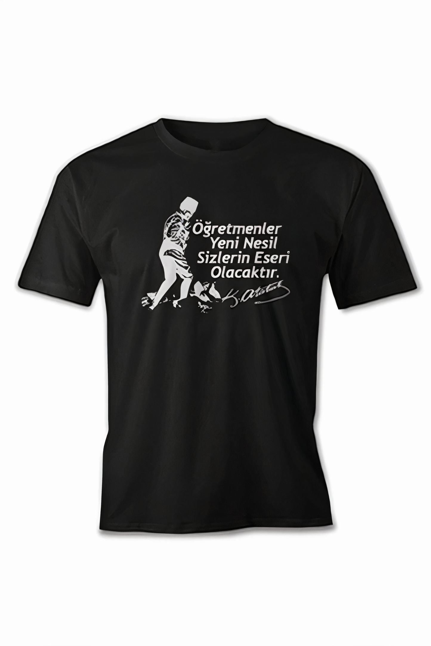 24 Kasım Öğretmenler Baskılı T-shirt - Siyah -