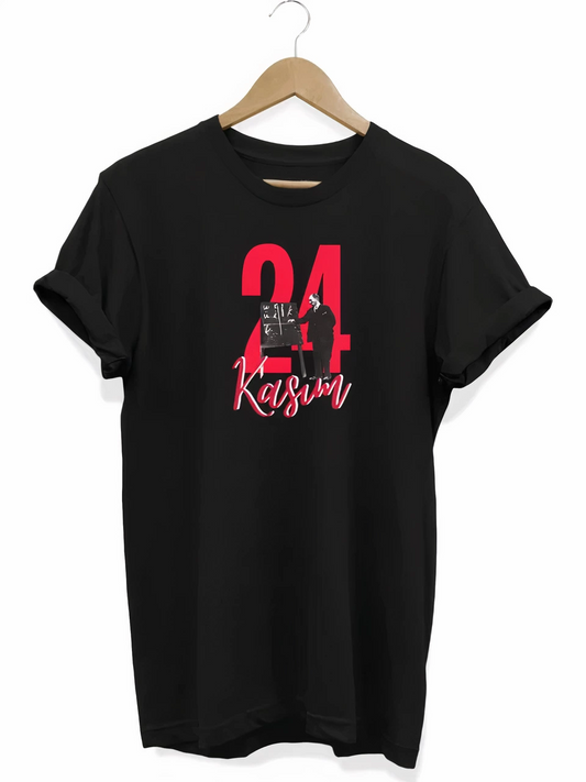 24 Kasım Öğretmenler Günü Baskılı   T-shirt - Siyah -