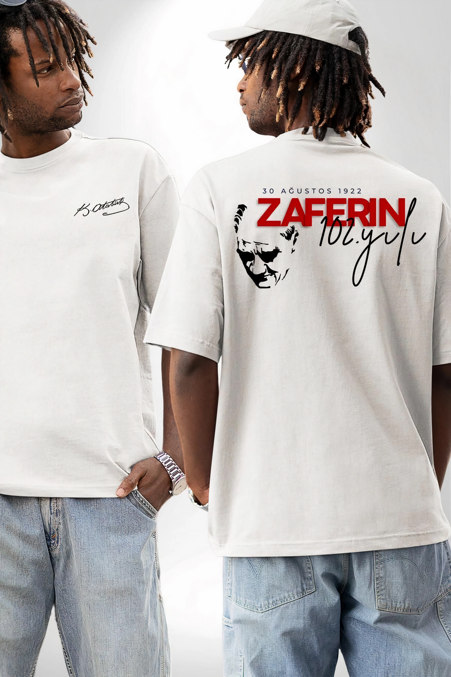 30 Ağustos Baskılı T-shirt - Beyaz -