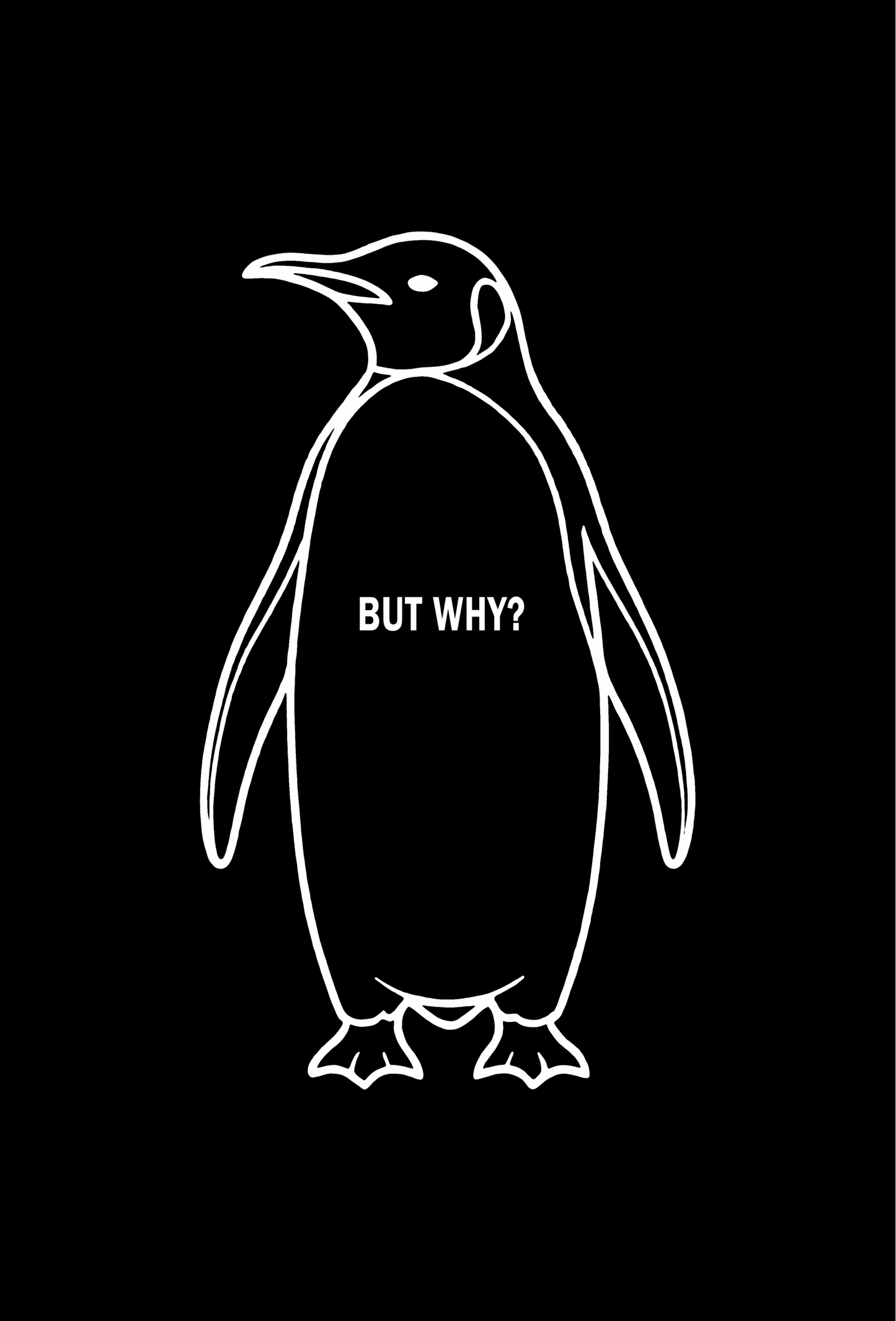 Erkek Nihilist Penguen Baskılı 3 İplik Pamuklu Kapüşonlu Sweatshirt Hoodie Siyah