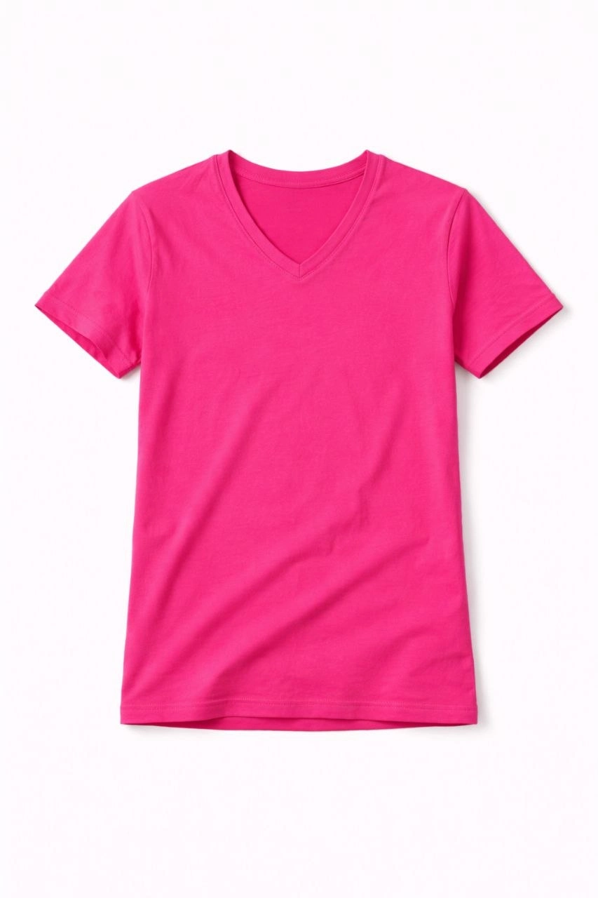 Genç Erkek Çocuk V Yaka Tişört Model - Pembe