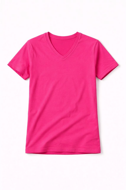Genç Erkek Çocuk V Yaka Tişört Model - Pembe
