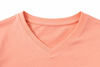 Genç Erkek Çocuk V Yaka Tişört Model - Toz Pembe