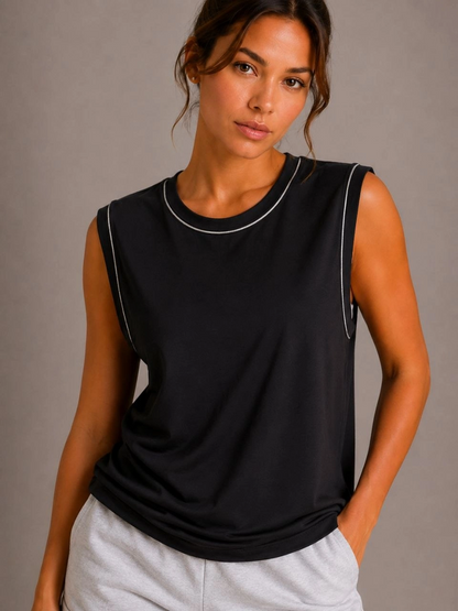 Kadın 3 lü Kolsuz Sporcu Atlet Seti Yazlık Bisiklet Yaka - Siyah, Bordo, Hardal