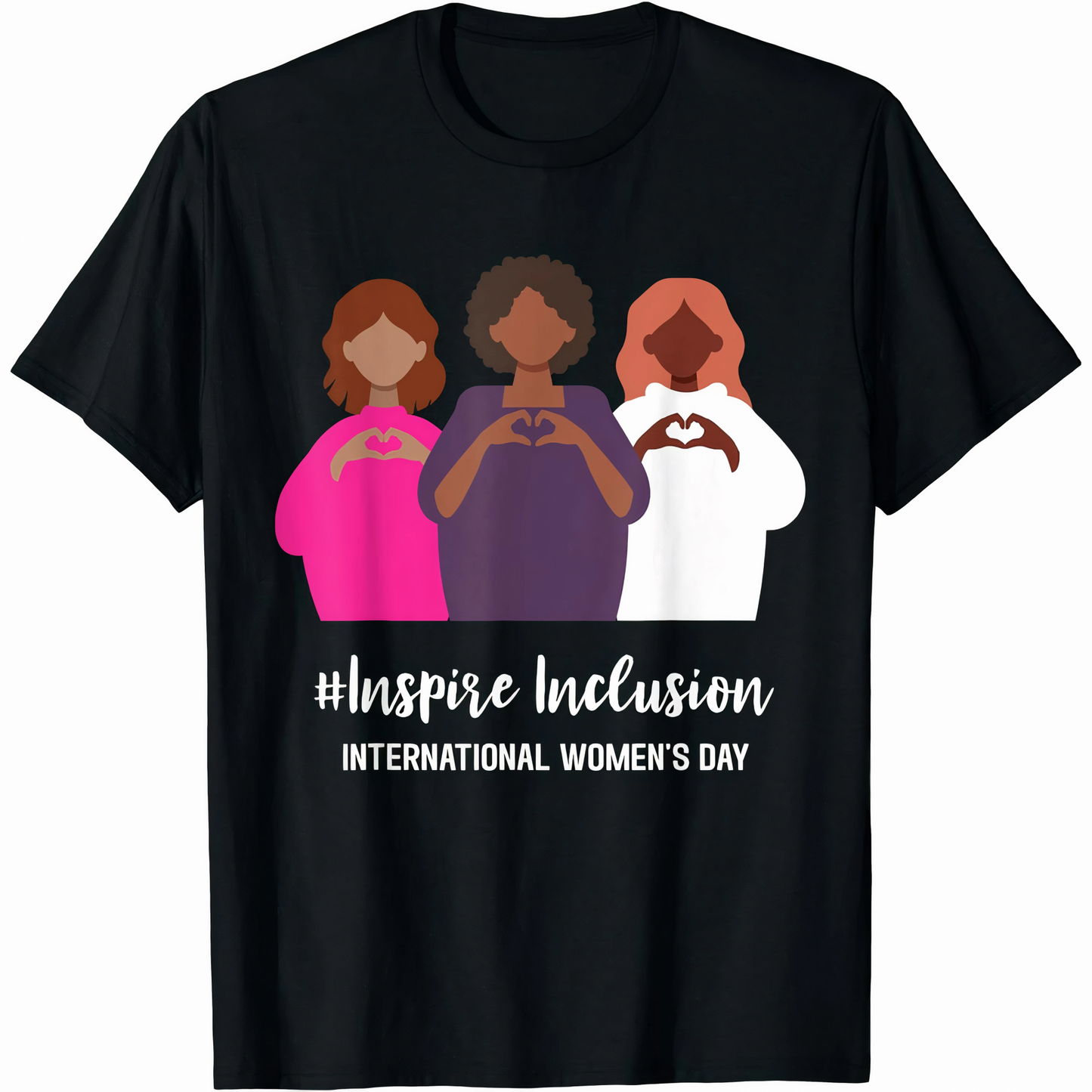 8 Mart Dünya  lar Günü İçin Özel Baskılı T-shirt - Siyah -