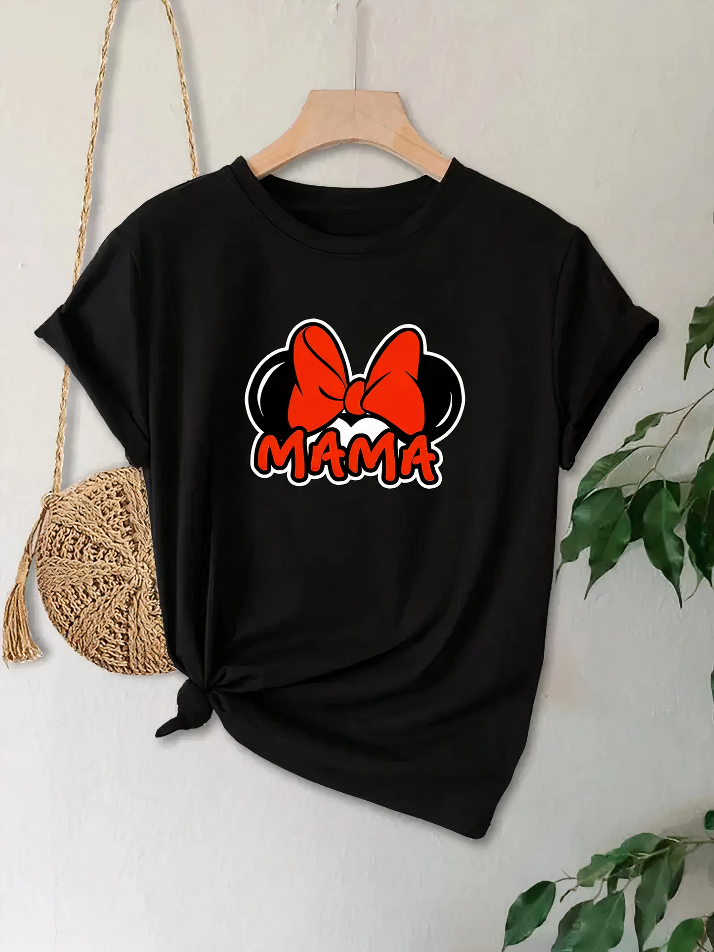 Anneler Günü Baskılı T-shirt - Siyah -