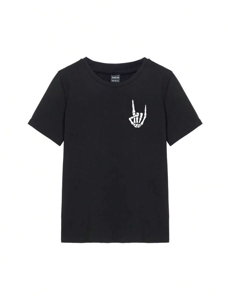 Baskılı   T-shirt - Siyah -