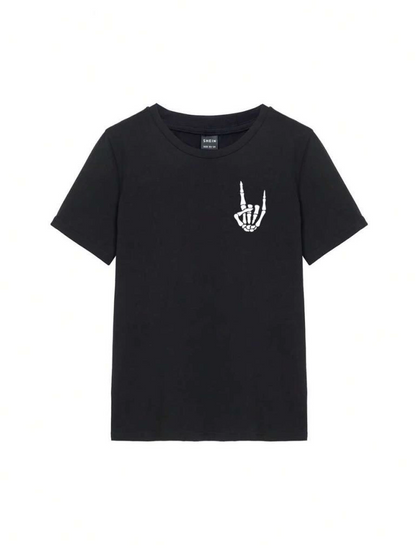Baskılı   T-shirt - Siyah -