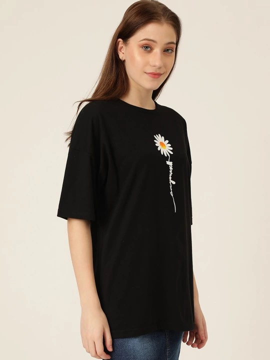 Baskılı   T-shirt - Siyah -