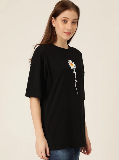 Baskılı   T-shirt - Siyah -