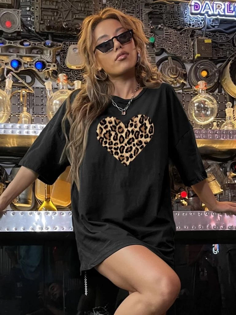 Baskılı   T-shirt - Siyah -