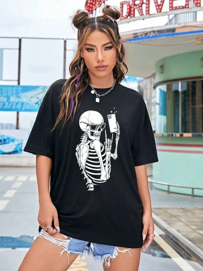 Baskılı   T-shirt - Siyah -