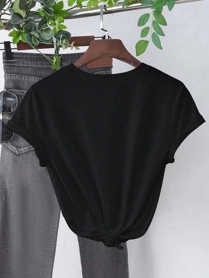 Baskılı   T-shirt - Siyah -