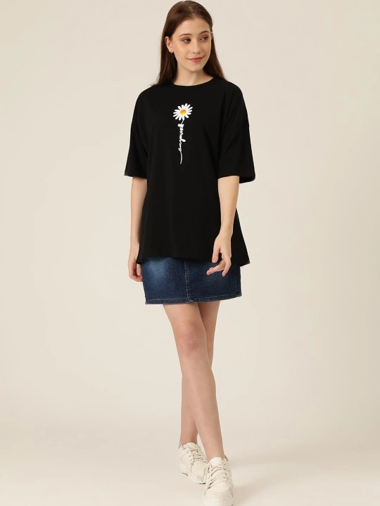 Baskılı   T-shirt - Siyah -