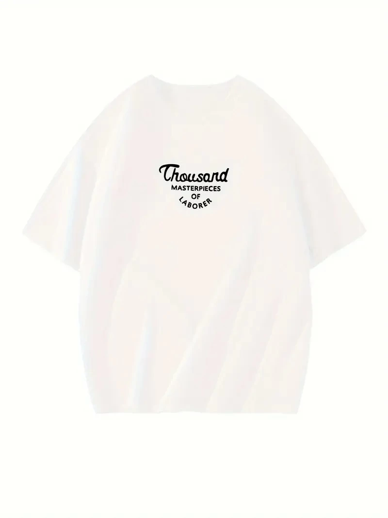 Thousand Ön Arka Baskılı Oversize Bisiklet Yaka T-shirt - Beyaz -