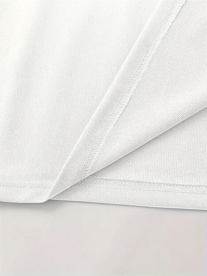 LB Baskılı Ön Arka Oversize Bisiklet Yaka Kısa Kol T-shirt - Beyaz -