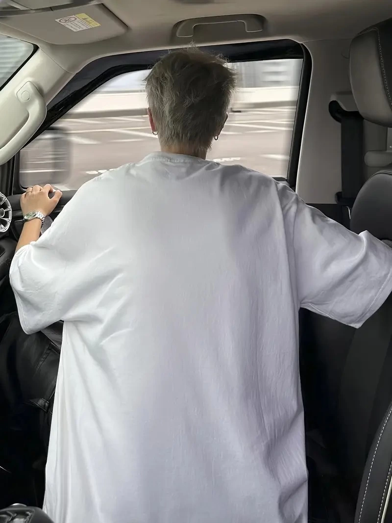 Baskı   Oversive Tişört, Sporda ve Günlük Giyime Uygun - Beyaz -