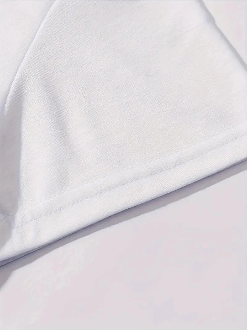 20/1 Penye Compack Baskılı Oversize Kahve Desenli   Kısa Kol T-shirt - Beyaz -