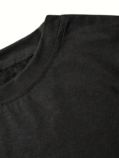 fiyonk Ön Arka baskılı siyah oversize   Kısa Kol t-shirt- Siyah -