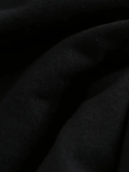 20/1 Penye Compack Baskılı Oversize Kısa Kol Bisiklet Yaka T-shirt - Siyah -