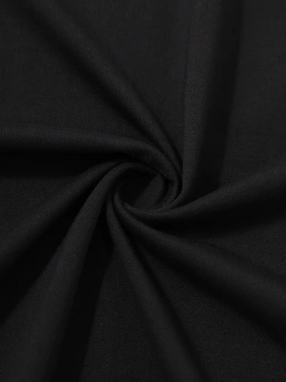 20/1 Penye Compack Sarj %1 Baskılı Oversize Bisiklet Yaka Kısa Kol Yazlık T-shirt - Siyah -