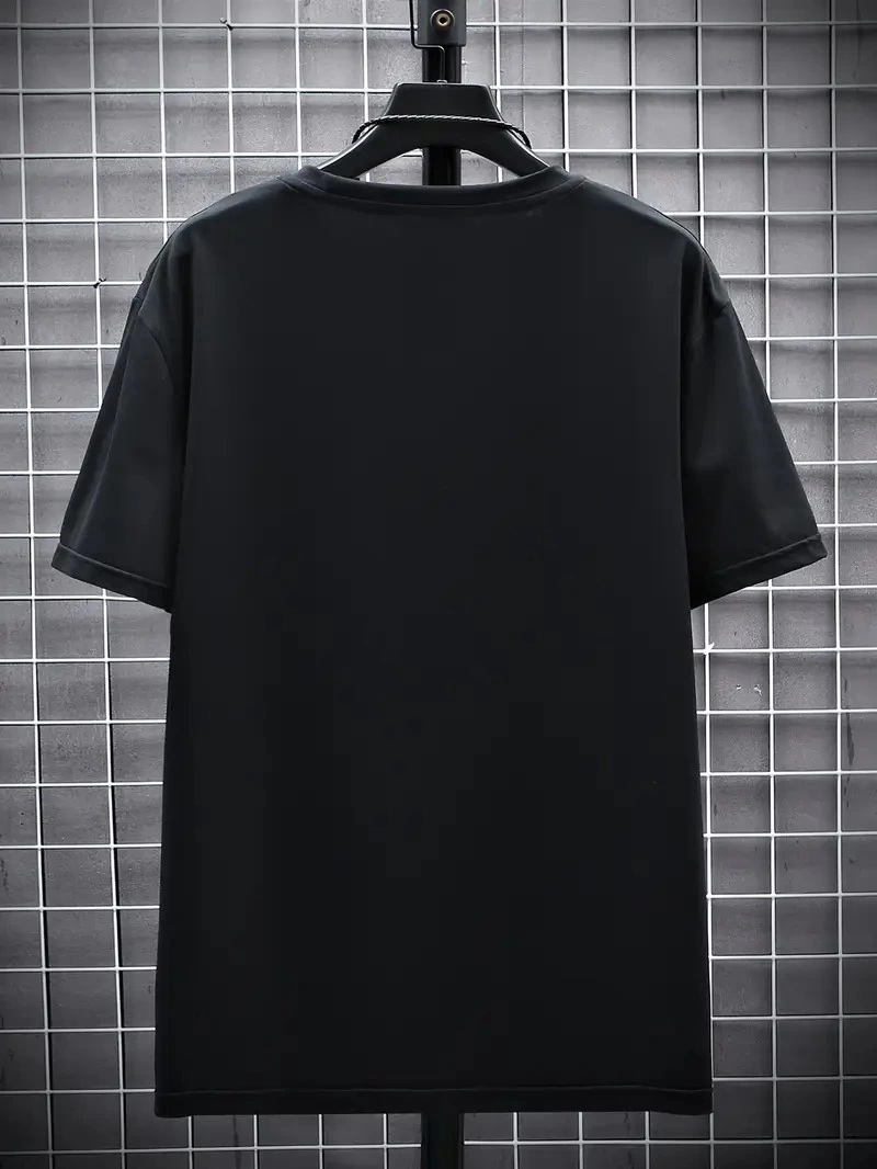 20/1 Penye Compack FUTRE Baskılı Oversize Kısa Kol Bisiklet Yaka T-shirt - Siyah -